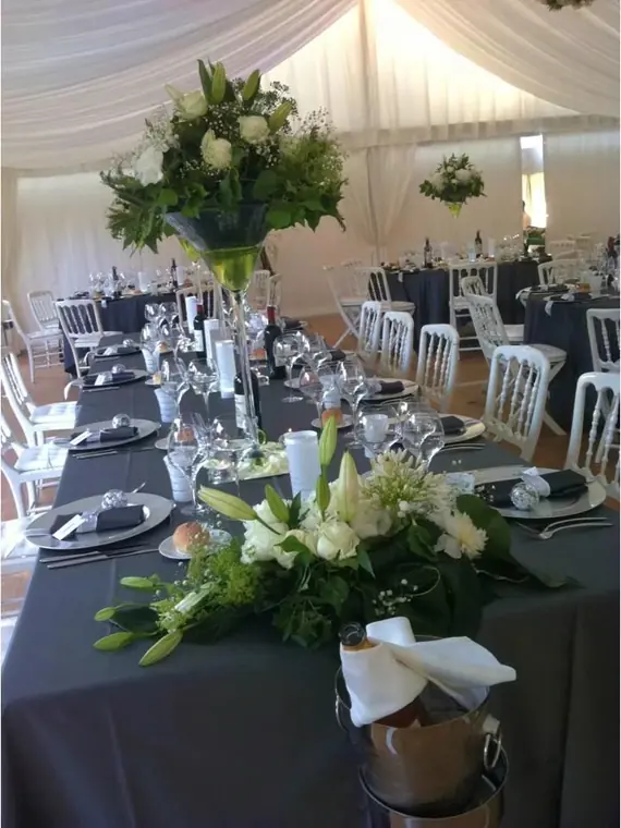 mariage gris blanc et vert