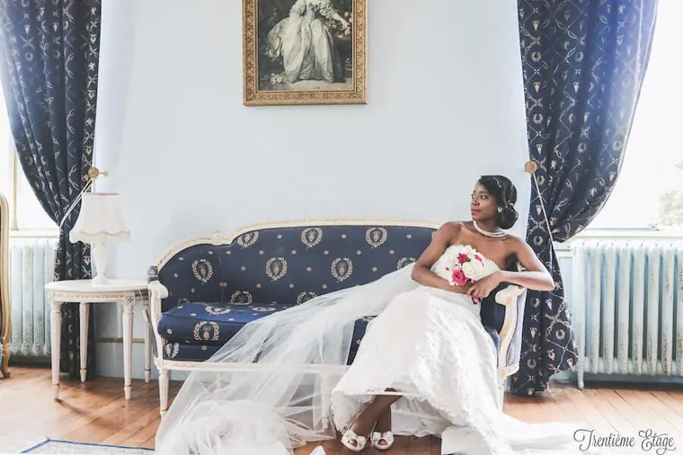 pose photo mariée château