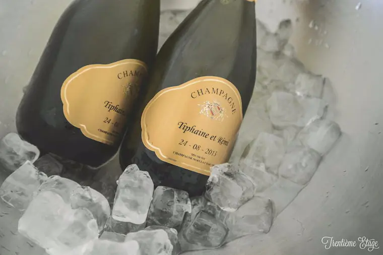 étiquettes mariage bouteille champagne personnalisées