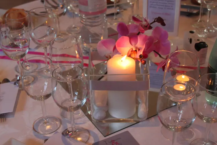 centre de table mariage orchidée bougie