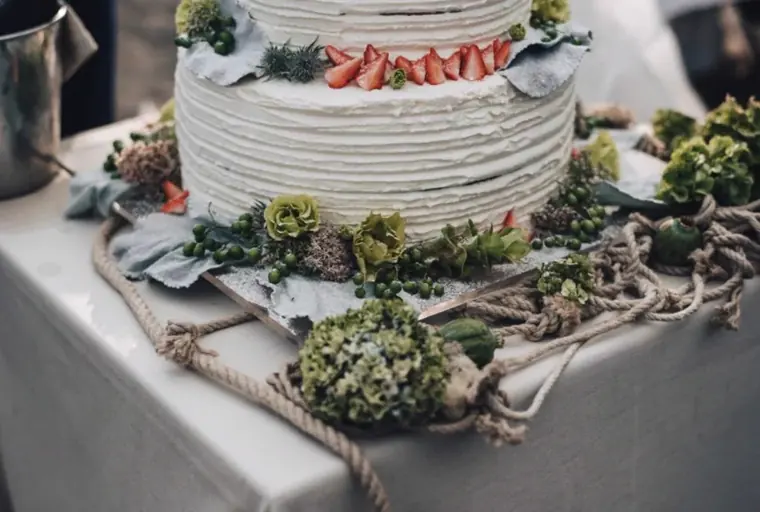 gâteau de mariage original  décor hiver