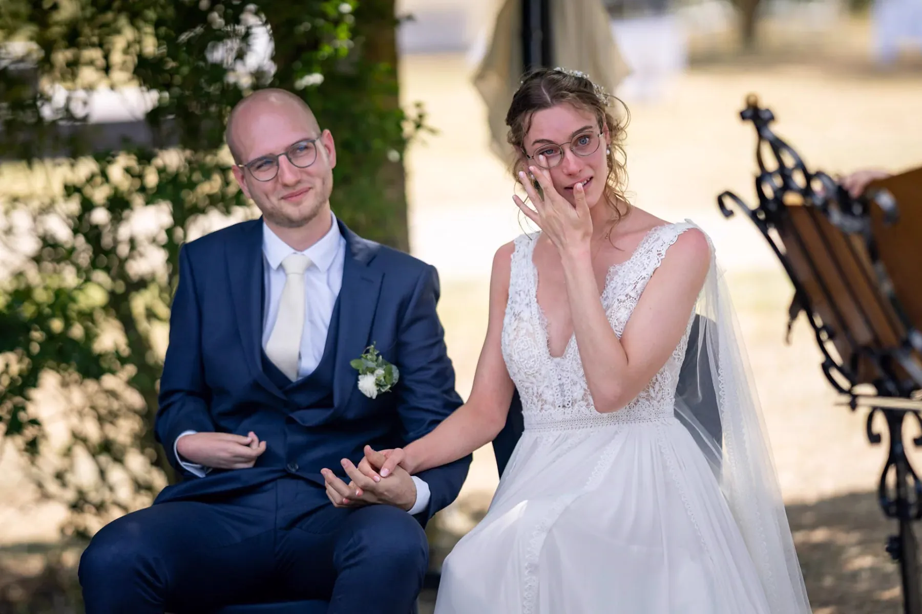 &Eacute;motion de la mari&eacute;e pendant la c&eacute;r&eacute;monie