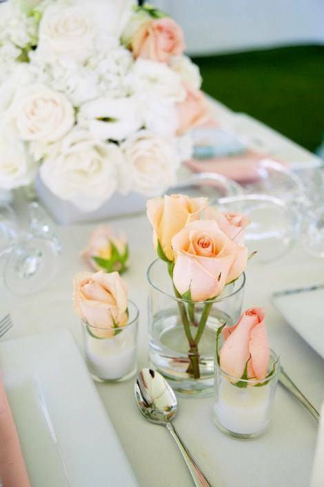 décoration de mariage rose et blanc