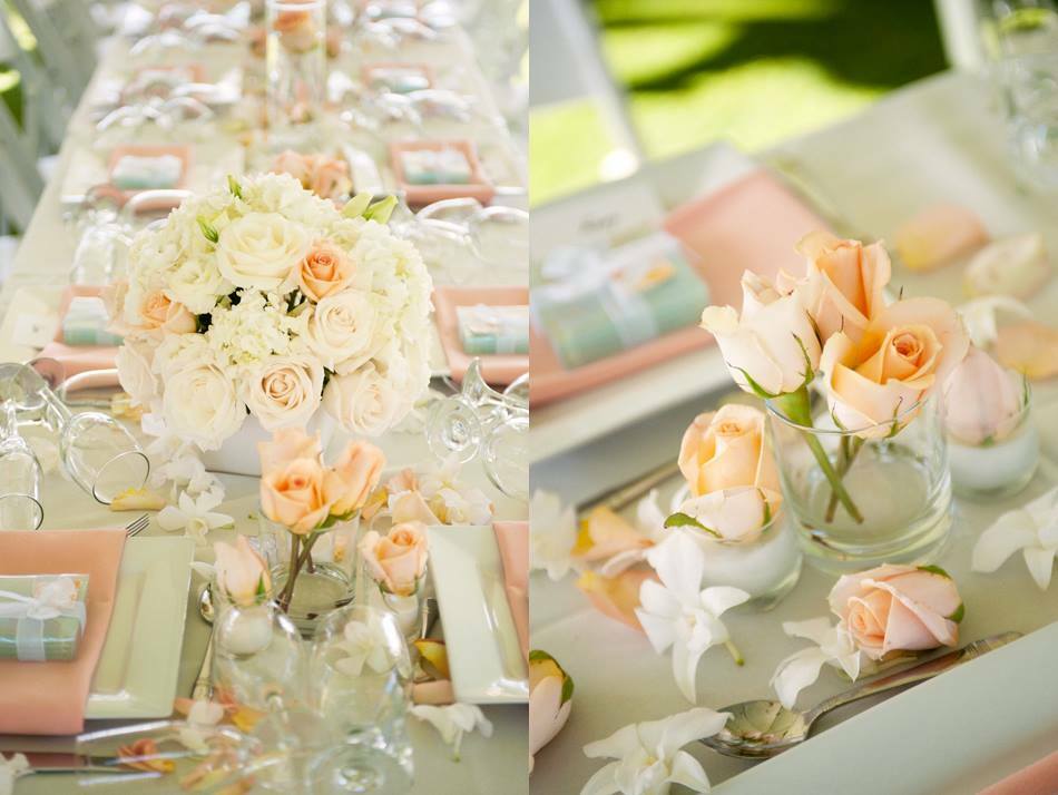 décoration de table luxe roses