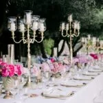 mariage centre de table chandeliers
